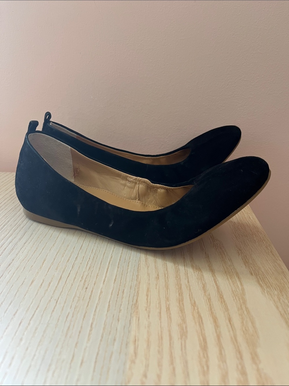 J. CREW Black Suede Leather Ballet Flats Size 8